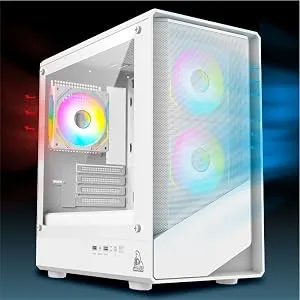 TAG Gamerz Starlight ARGB Mid-Tower M-ATX Gaming Cabinet (White) overview 3