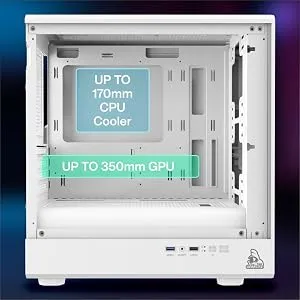 TAG Gamerz Starlight ARGB Mid-Tower M-ATX Gaming Cabinet (White) overview 5