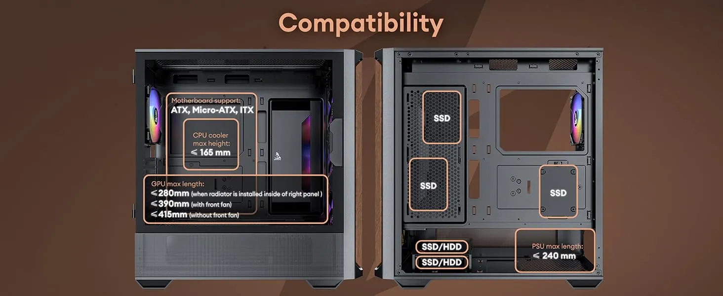 TAG Gamerz Stellar Alpha ARGB ATX Mid Tower Cabinet (Black) overview 12