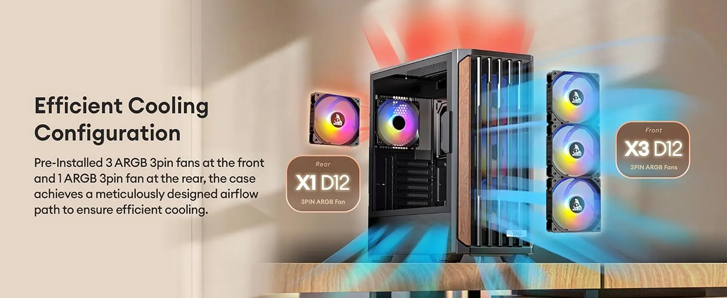 TAG Gamerz Stellar Alpha ARGB ATX Mid Tower Cabinet (Black) overview 2