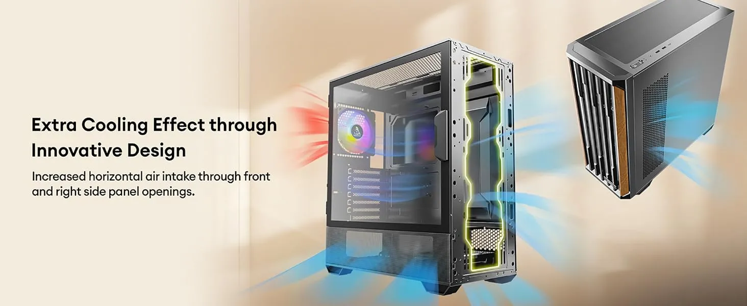 TAG Gamerz Stellar Alpha ARGB ATX Mid Tower Cabinet (Black) overview 3