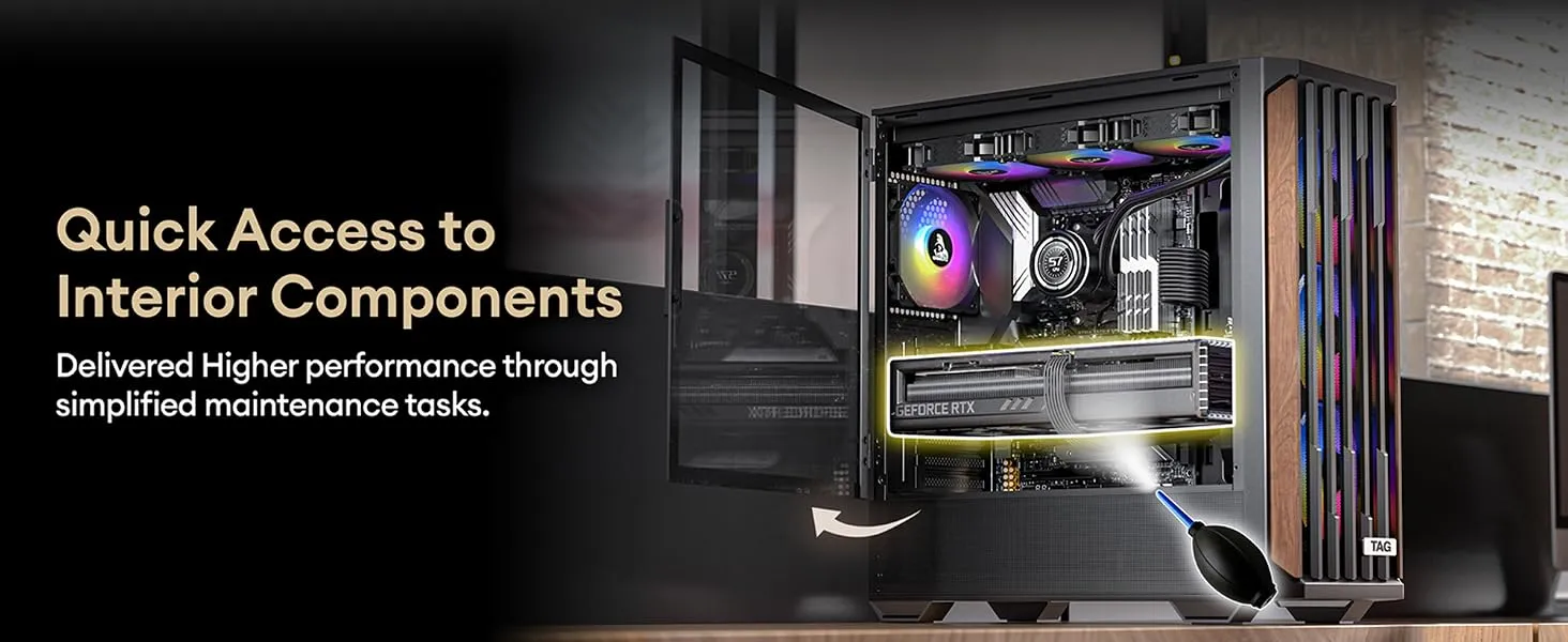 TAG Gamerz Stellar Alpha ARGB ATX Mid Tower Cabinet (Black) overview 9