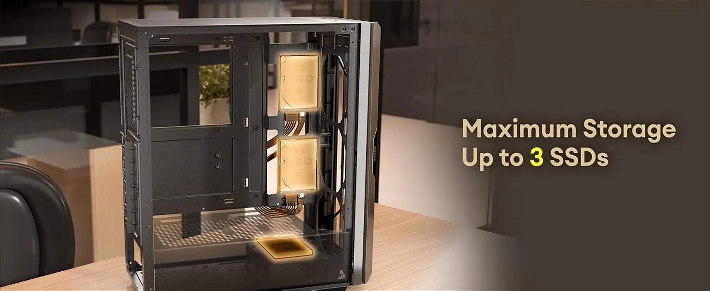 TAG Gamerz Stellar Elite ARGB Mid Tower ATX Gaming PC Cabinet overview 6