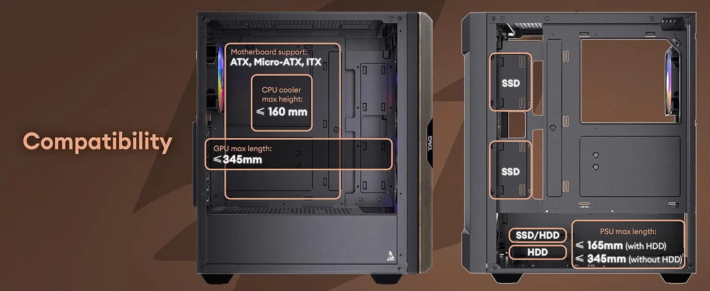 TAG Gamerz Stellar Elite ARGB Mid Tower ATX Gaming PC Cabinet overview 7
