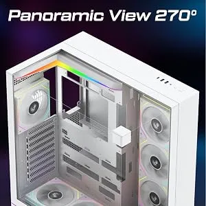 TAG Gamerz Supernova ARGB EATX Mid Tower Cabinet (White) overview 11