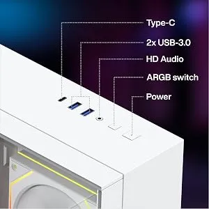 TAG Gamerz Supernova ARGB EATX Mid Tower Cabinet (White) overview 12