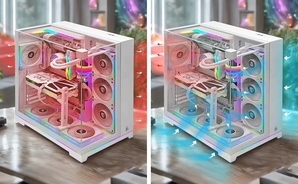 TAG Gamerz Supernova ARGB EATX Mid Tower Cabinet (White) overview 3