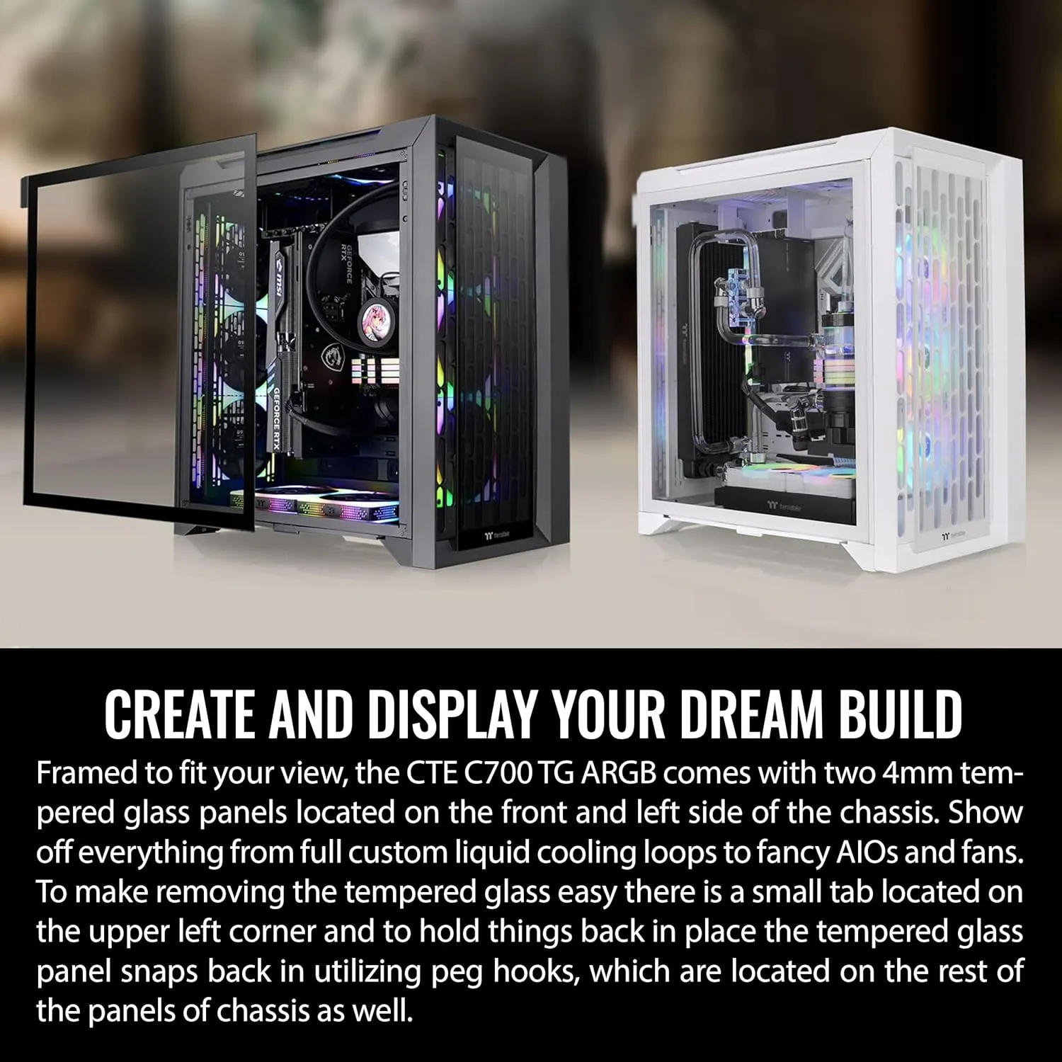 Thermaltake CTE C700 TG ARGB Mid-Tower Chassis (Black) overview 9