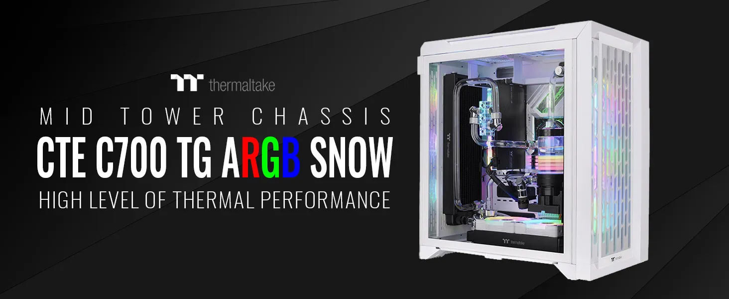 Thermaltake CTE C700 TG ARGB Snow Mid Tower Chassis overview 14