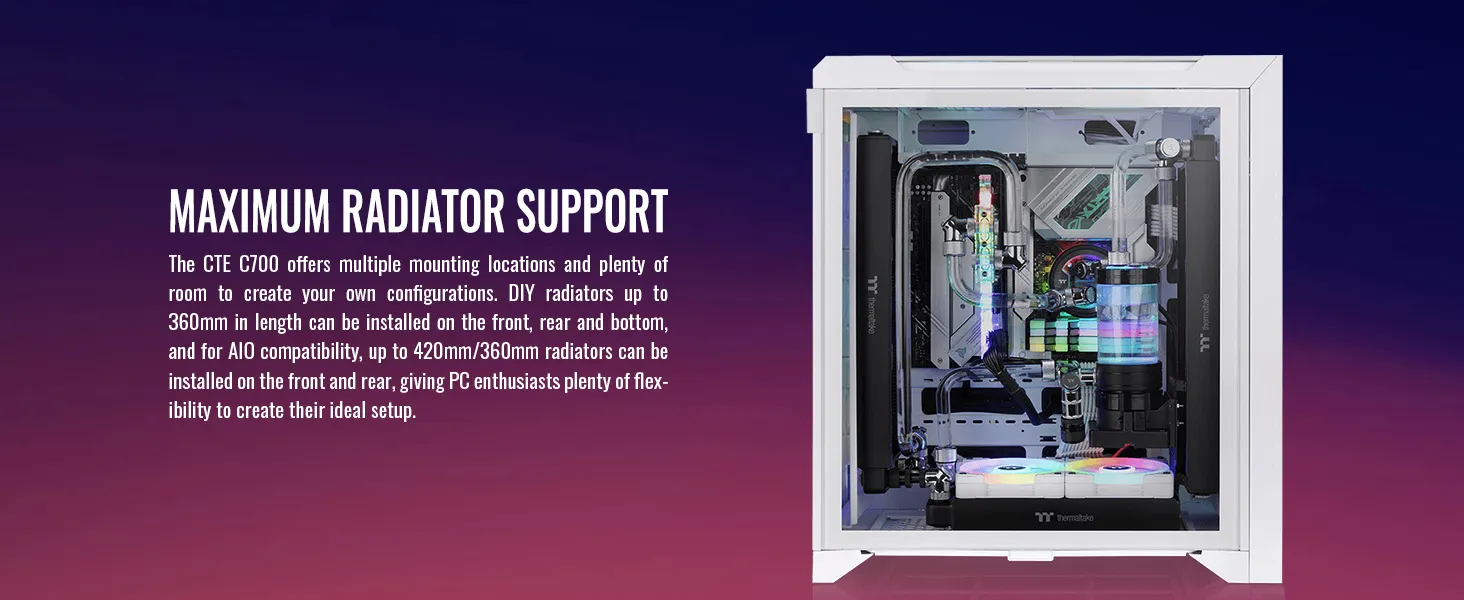 Thermaltake CTE C700 TG ARGB Snow Mid Tower Chassis overview 20