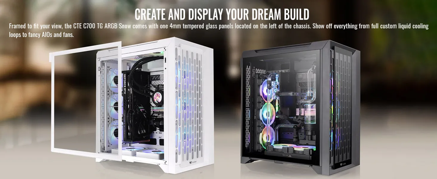 Thermaltake CTE C700 TG ARGB Snow Mid Tower Chassis overview 4