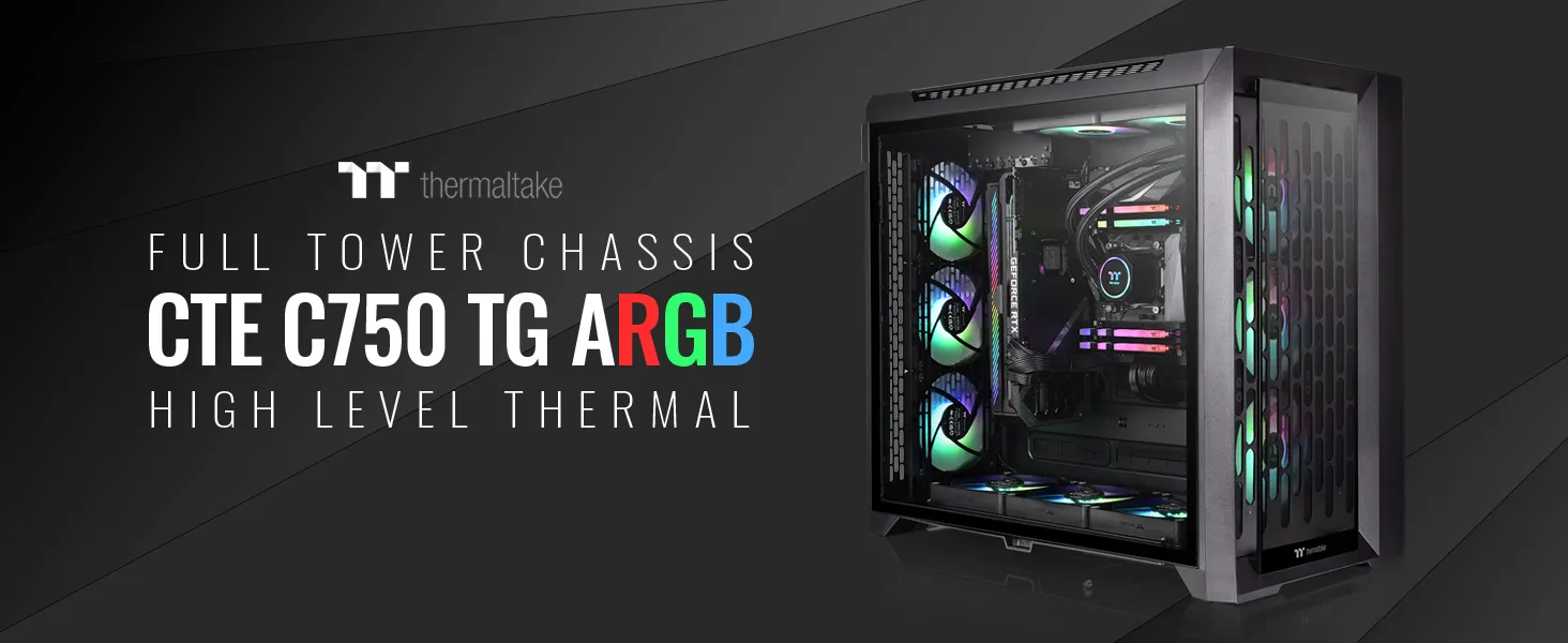 Thermaltake CTE C750 TG ARGB (E-ATX) Full Tower Cabinet (Black) overview 1