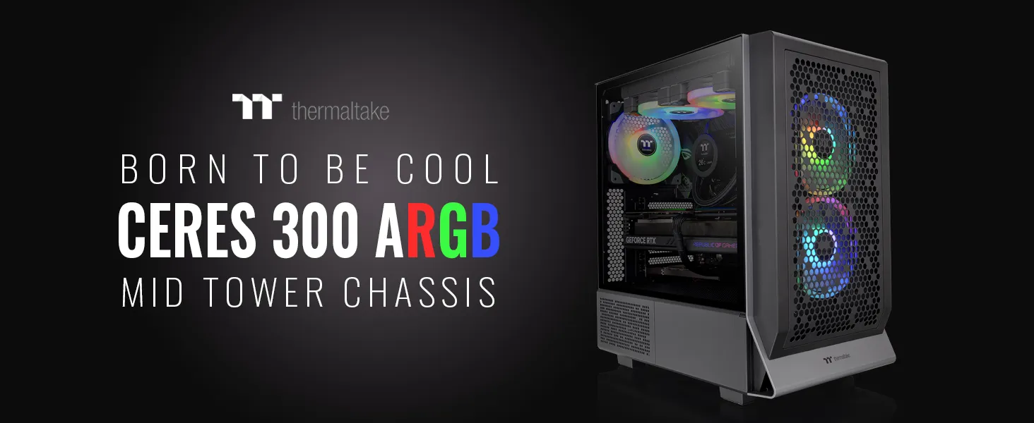 Thermaltake Ceres 300 TG ARGB (E-ATX) Mid Tower Cabinet (Black) overview 1