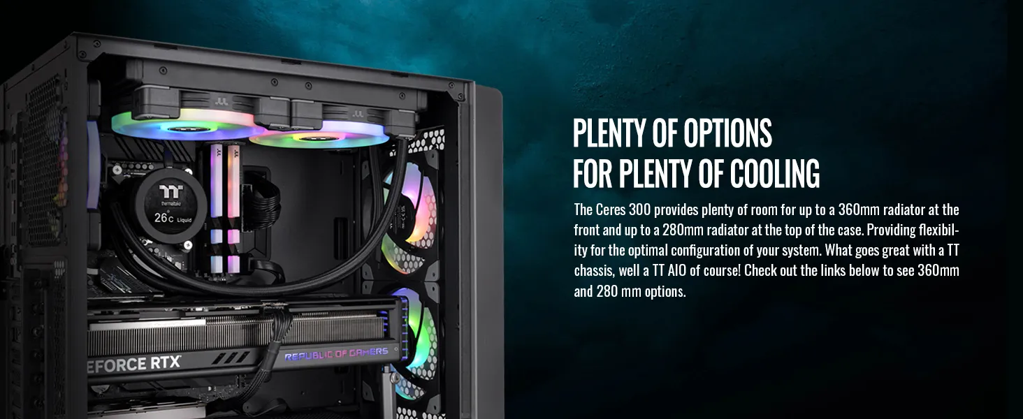 Thermaltake Ceres 300 TG ARGB (E-ATX) Mid Tower Cabinet (Black) overview 4