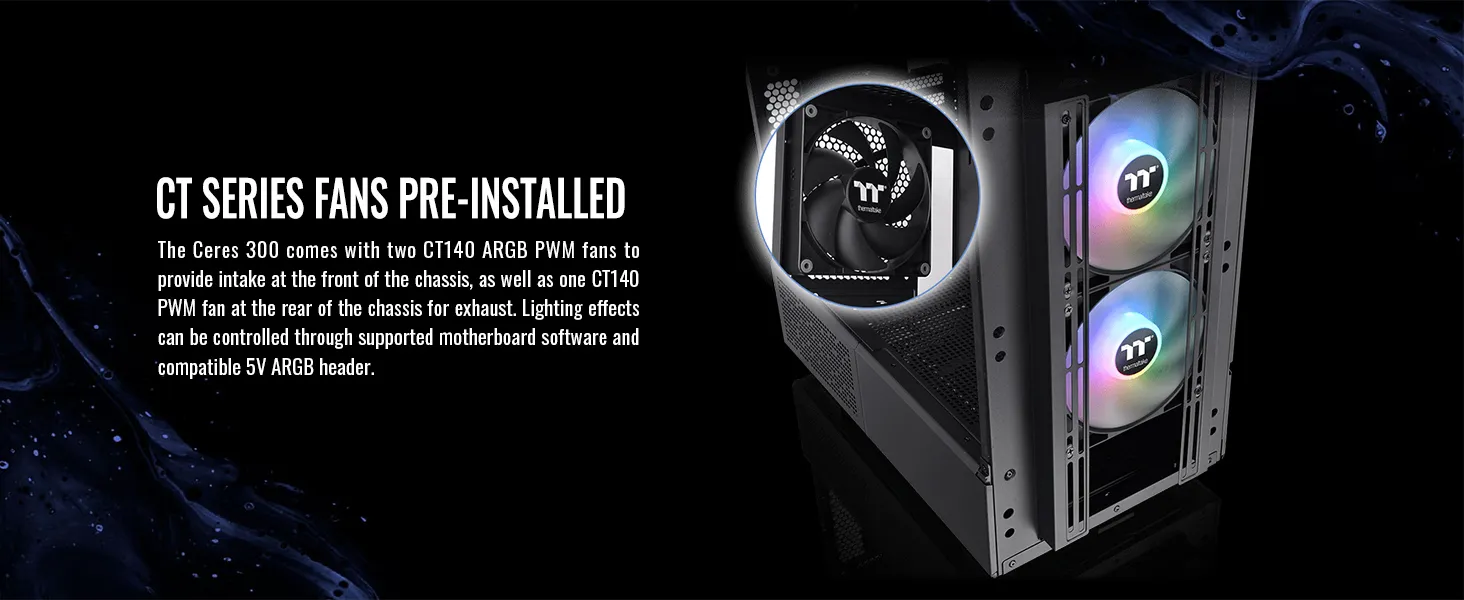 Thermaltake Ceres 300 TG ARGB (E-ATX) Mid Tower Cabinet (Black) overview 6
