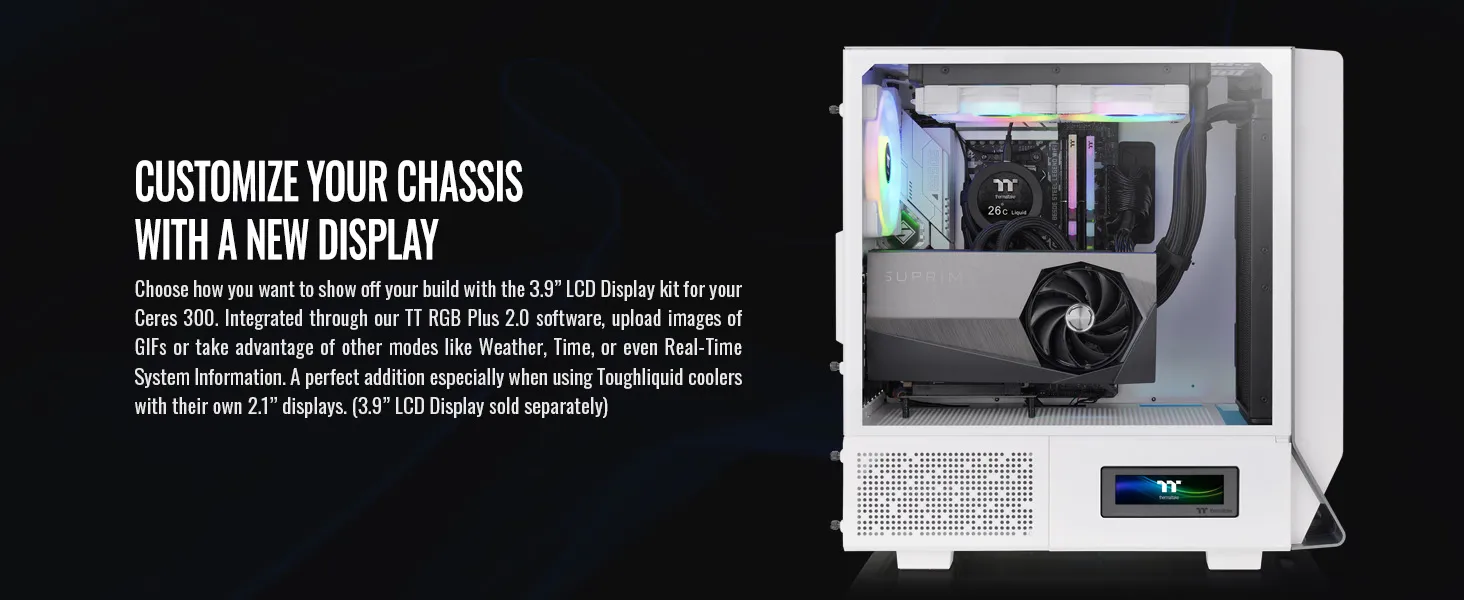 Thermaltake Ceres 300 TG ARGB (E-ATX) Mid Tower Cabinet (White) overview 5