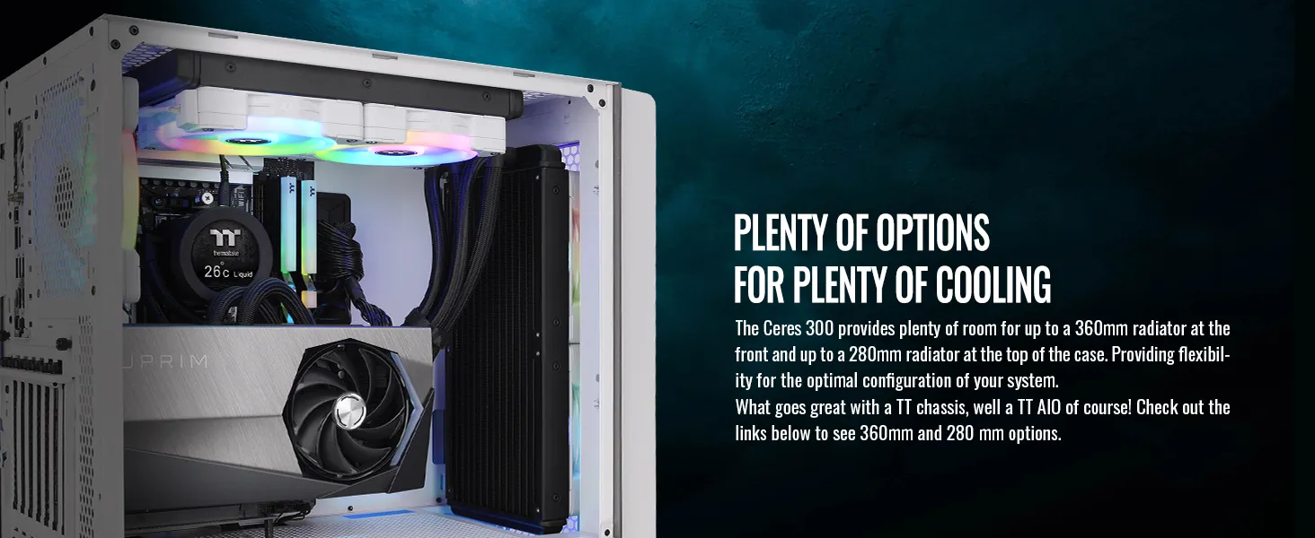 Thermaltake Ceres 300 TG ARGB (E-ATX) Mid Tower Cabinet (White) overview 6