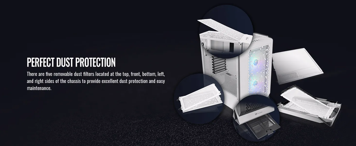 Thermaltake Ceres 300 TG ARGB (E-ATX) Mid Tower Cabinet (White) overview 9