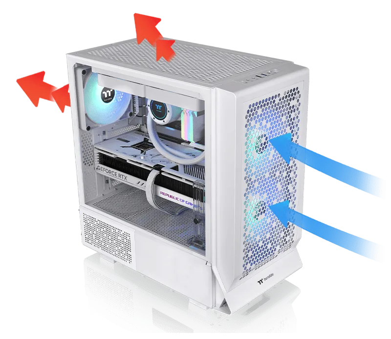 Thermaltake Ceres 330 TG ARGB Snow (E-ATX) Mid Tower Cabinet (White) overview 14