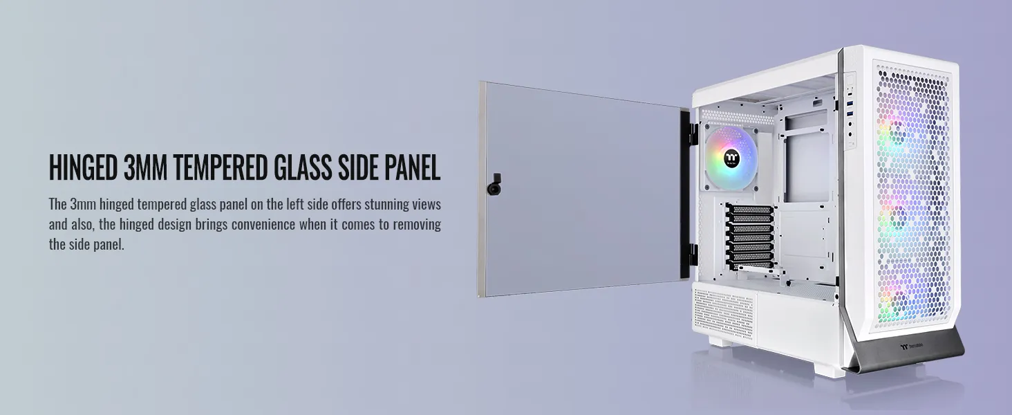 Thermaltake Ceres 500 TG ARGB Snow (E-ATX) Mid Tower Cabinet (White) overview 10