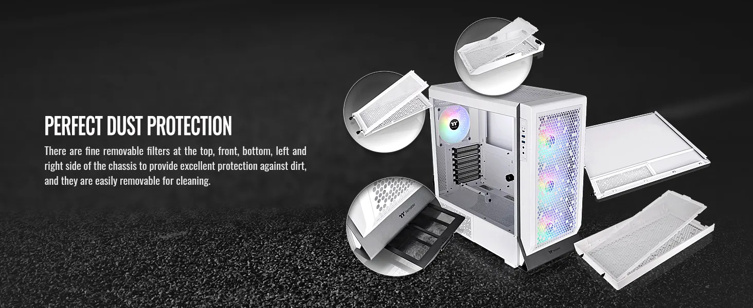 Thermaltake Ceres 500 TG ARGB Snow (E-ATX) Mid Tower Cabinet (White) overview 14