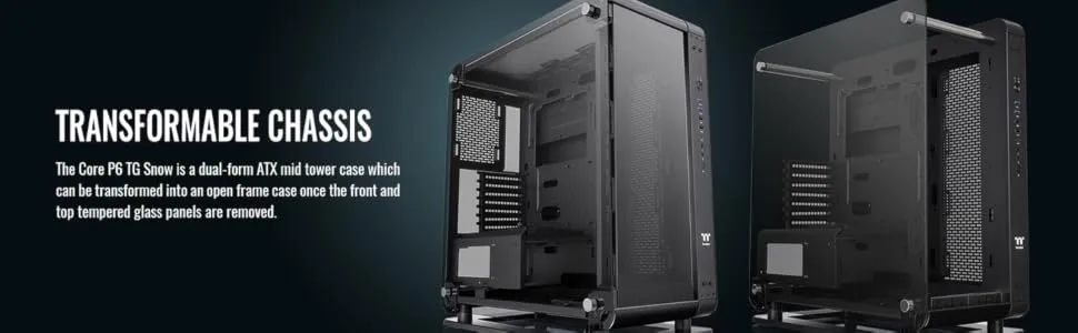 Thermaltake Core P6 TG (ATX) Mid Tower Cabinet (Black) overview 1
