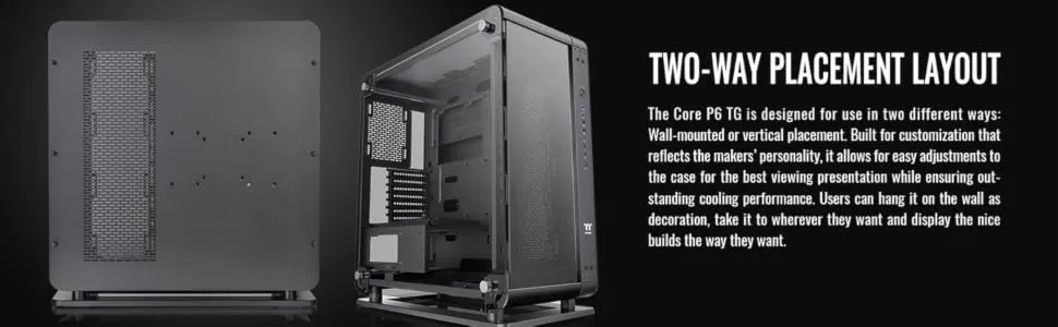 Thermaltake Core P6 TG (ATX) Mid Tower Cabinet (Black) overview 2