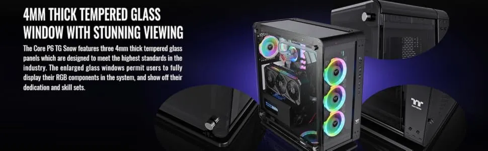 Thermaltake Core P6 TG (ATX) Mid Tower Cabinet (Black) overview 3