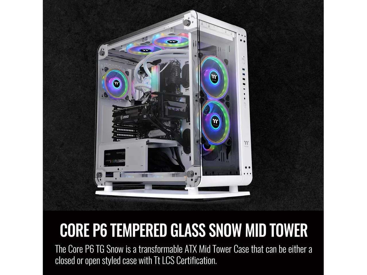 Thermaltake Core P6 TG Snow (ATX) Mid Tower Cabinet (White) overview 12