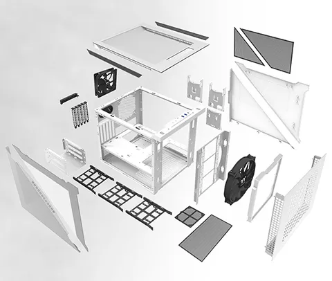 Thermaltake Divider 200 TG Air White Edition Micro-ATX Tempered Glass overview 10