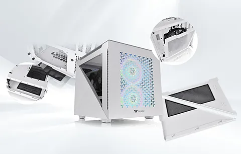 Thermaltake Divider 200 TG Air White Edition Micro-ATX Tempered Glass overview 6