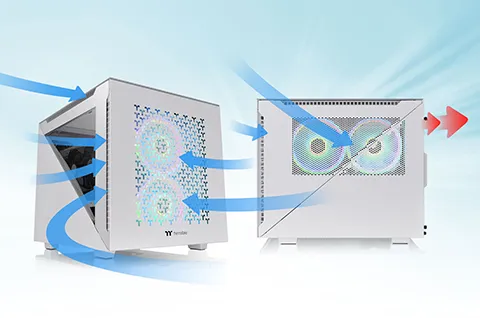 Thermaltake Divider 200 TG Air White Edition Micro-ATX Tempered Glass overview 7