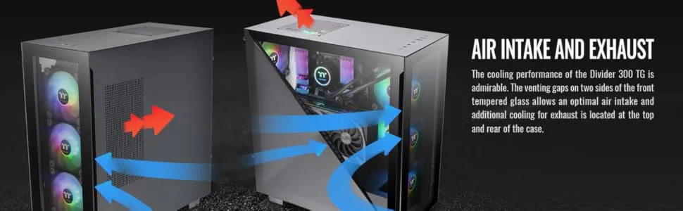 Thermaltake Divider 300 TG ARGB Mid Tower Cabinet (Black) overview 8