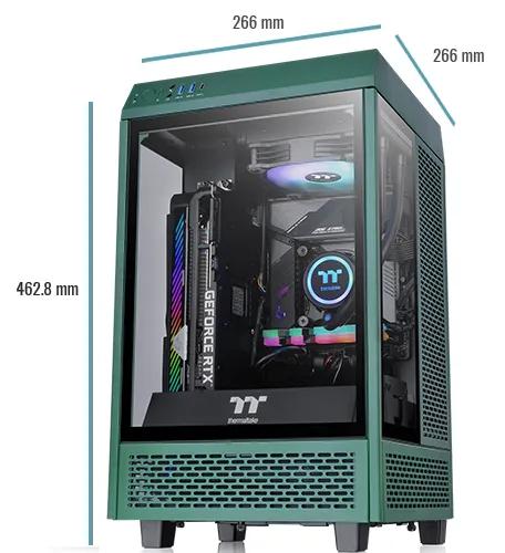 Thermaltake The Tower 100 Racing Green Mini ITX Chassis overview 3