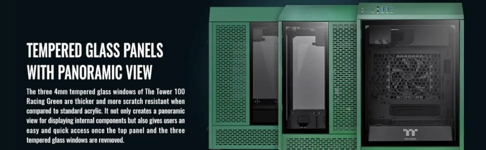 Thermaltake The Tower 100 Racing Green Mini ITX Chassis overview 4