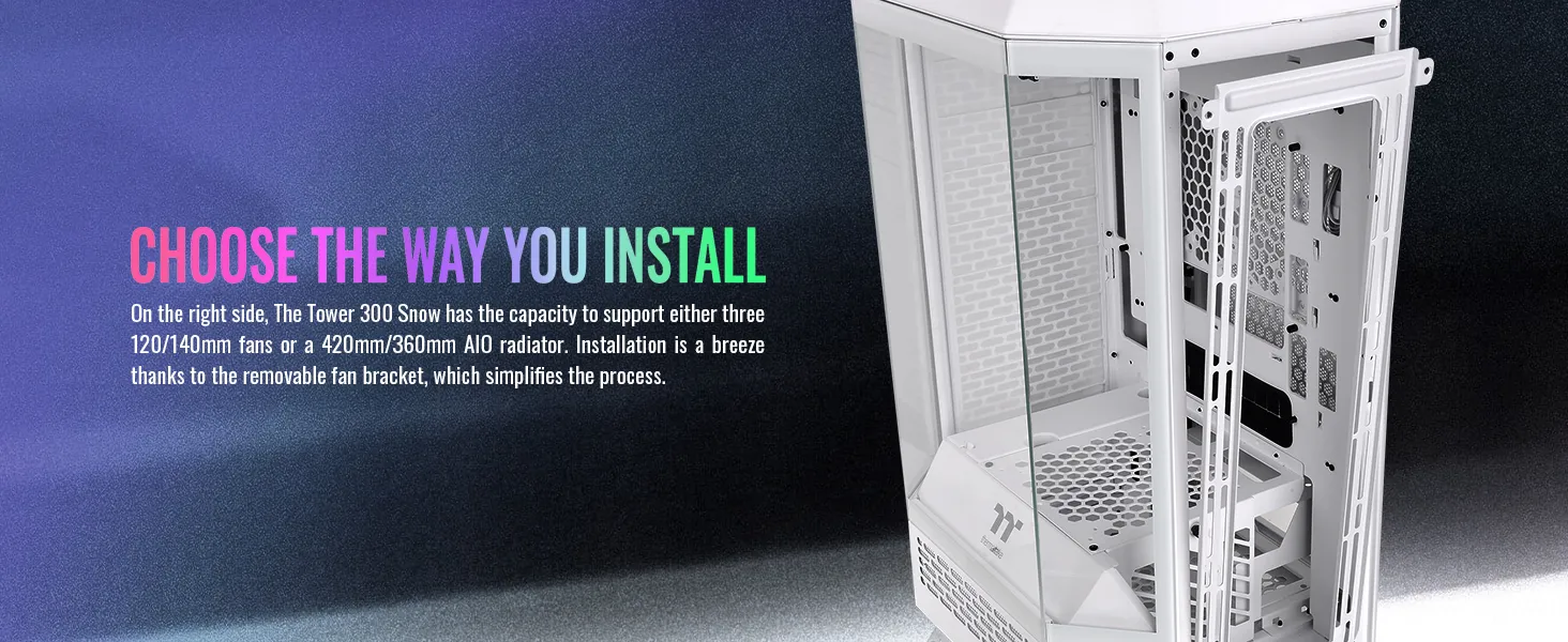 Thermaltake The Tower 300 Snow (M-ATX) Mini Tower Cabinet (White) overview 11