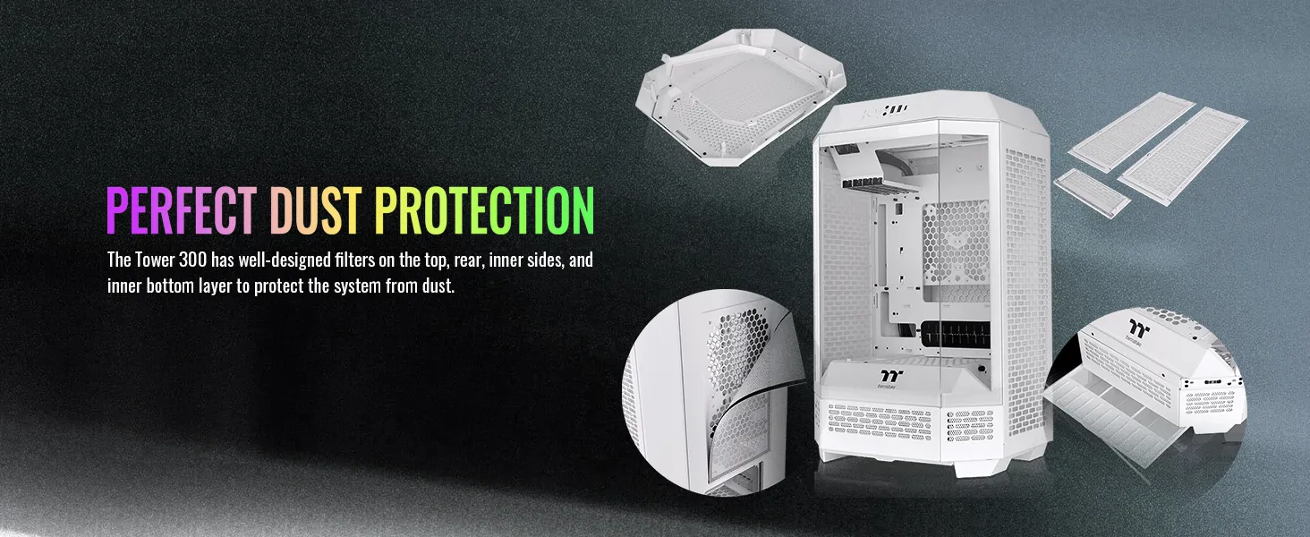 Thermaltake The Tower 300 Snow (M-ATX) Mini Tower Cabinet (White) overview 15