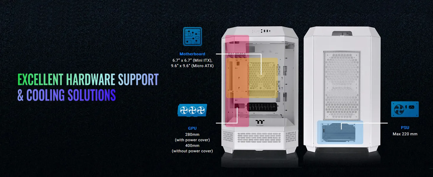 Thermaltake The Tower 300 Snow (M-ATX) Mini Tower Cabinet (White) overview 17
