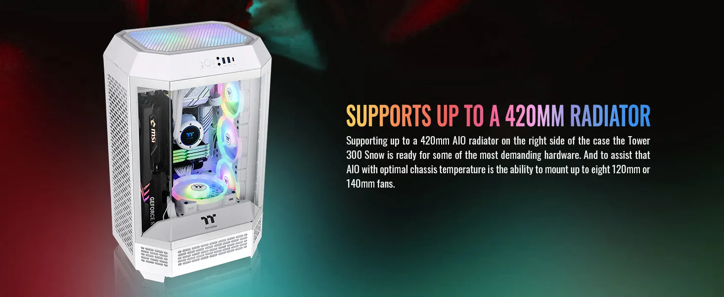 Thermaltake The Tower 300 Snow (M-ATX) Mini Tower Cabinet (White) overview 19