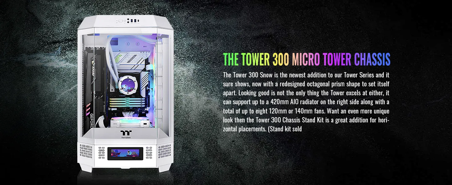 Thermaltake The Tower 300 Snow (M-ATX) Mini Tower Cabinet (White) overview 2