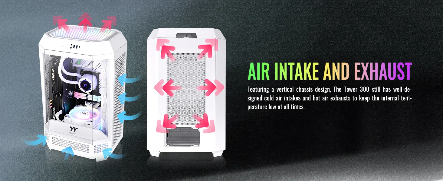 Thermaltake The Tower 300 Snow (M-ATX) Mini Tower Cabinet (White) overview 8