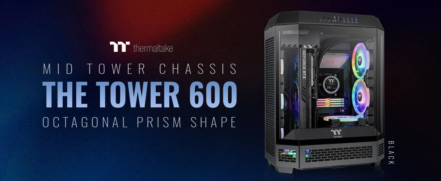 Thermaltake The Tower 600 ATX Mid Tower Case (Black) overview 1