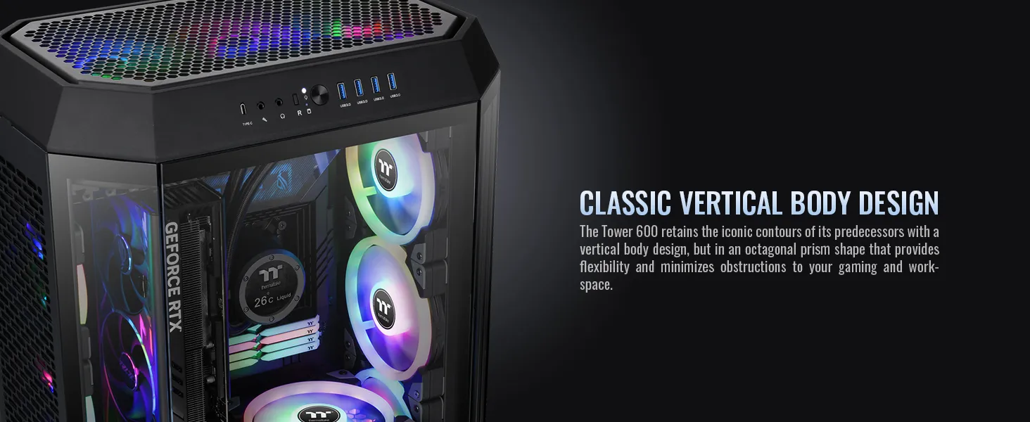 Thermaltake The Tower 600 ATX Mid Tower Case (Black) overview 24
