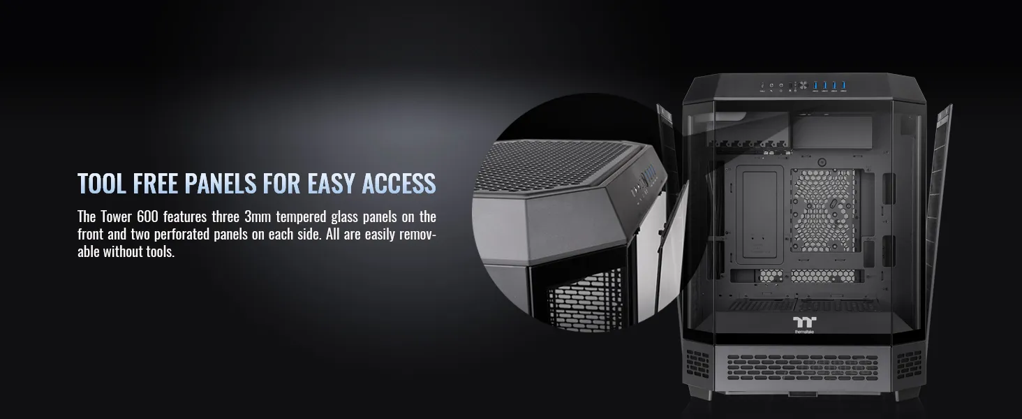Thermaltake The Tower 600 ATX Mid Tower Case (Black) overview 7