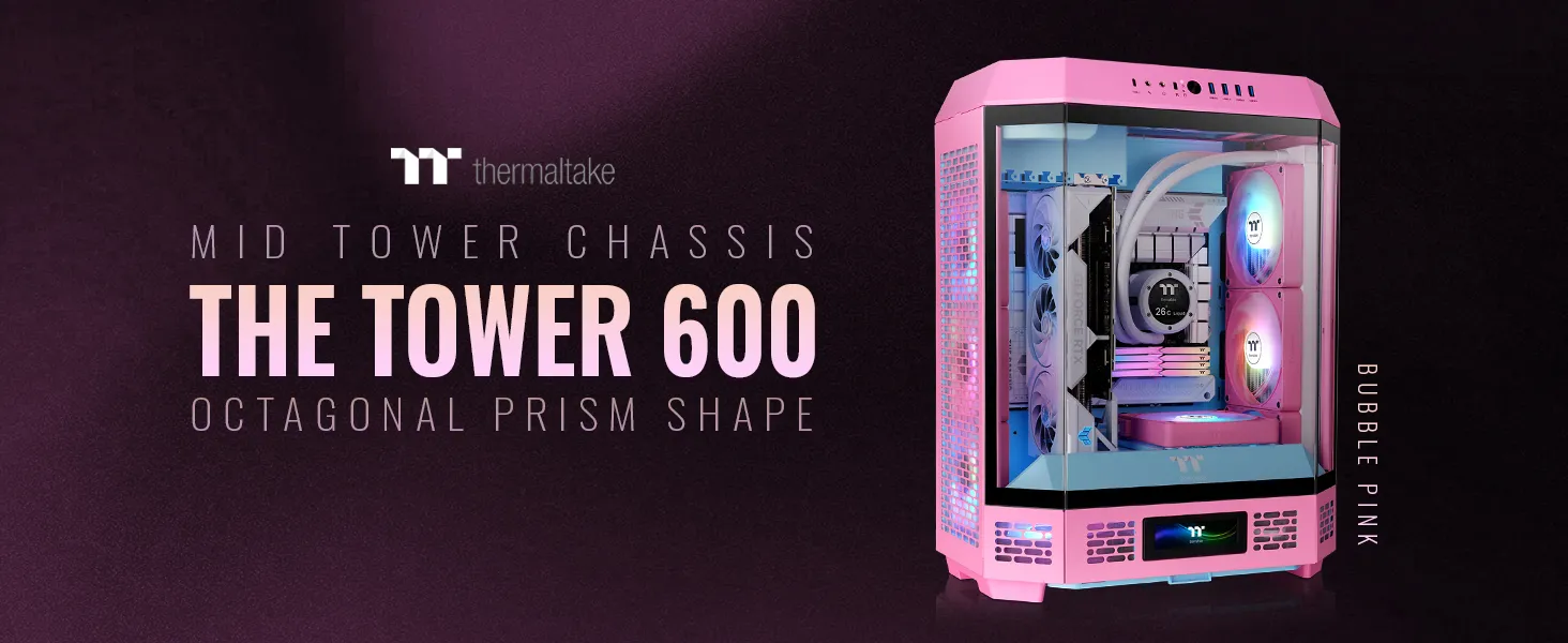 Thermaltake Tower 600 Bubble Pink Mid Tower Cabinet overview 1