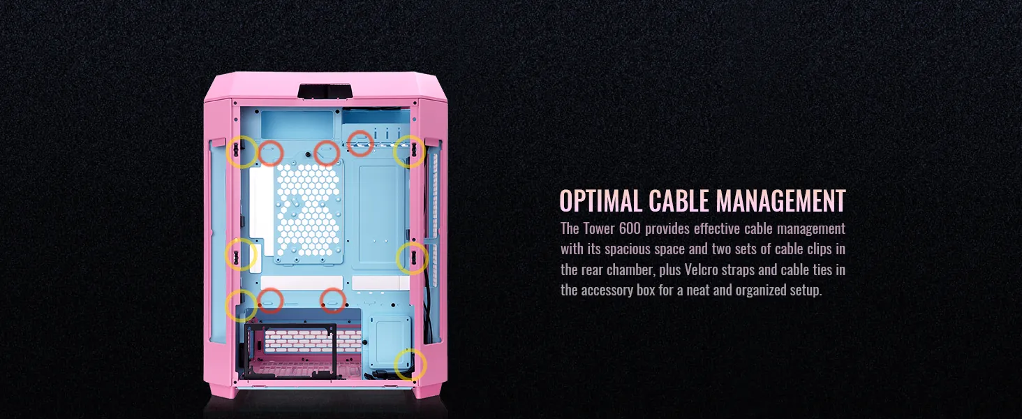 Thermaltake Tower 600 Bubble Pink Mid Tower Cabinet overview 10