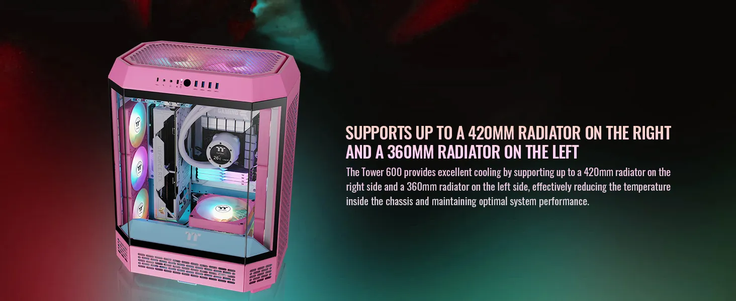 Thermaltake Tower 600 Bubble Pink Mid Tower Cabinet overview 11