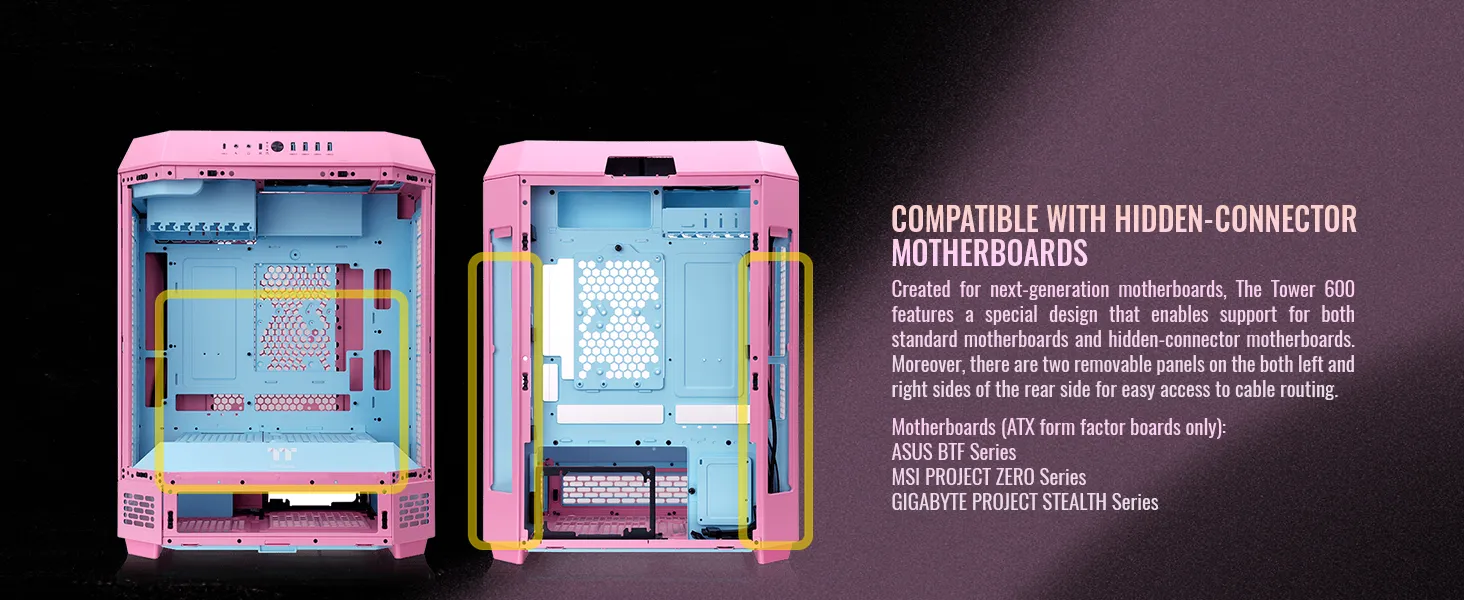 Thermaltake Tower 600 Bubble Pink Mid Tower Cabinet overview 12
