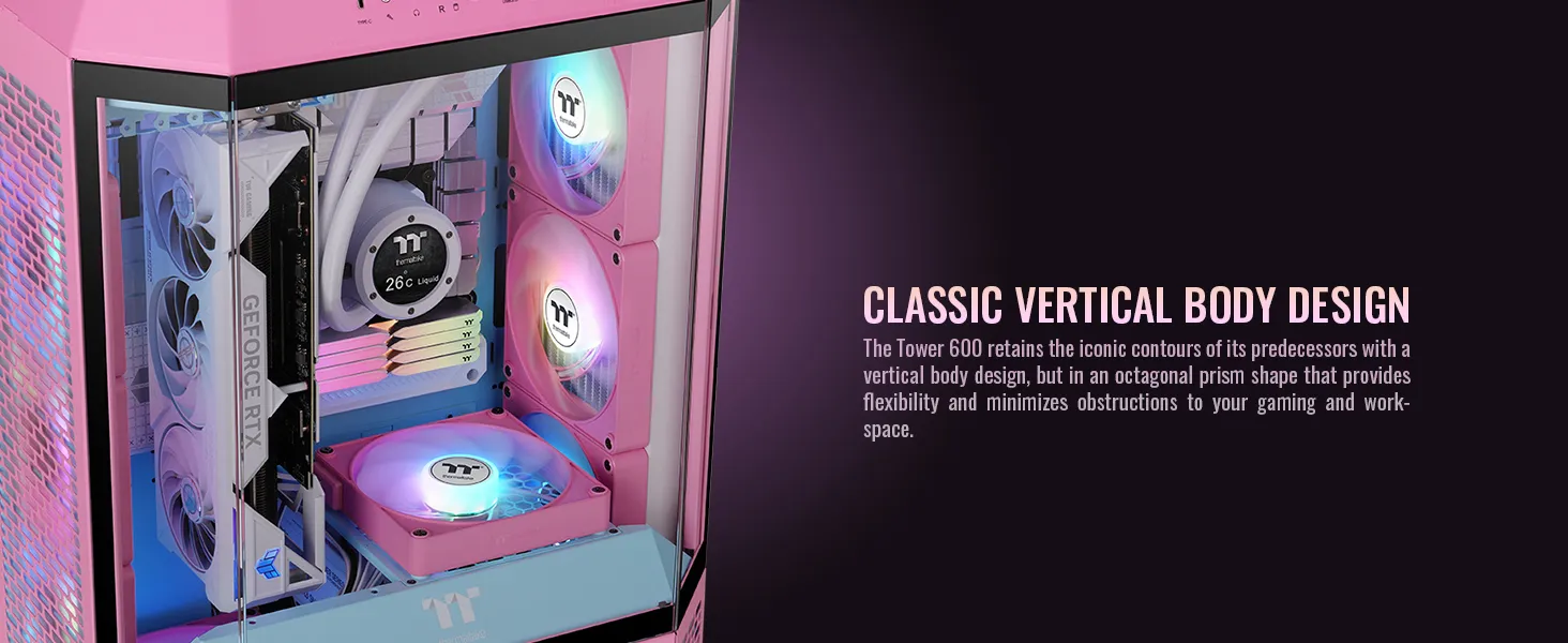 Thermaltake Tower 600 Bubble Pink Mid Tower Cabinet overview 15
