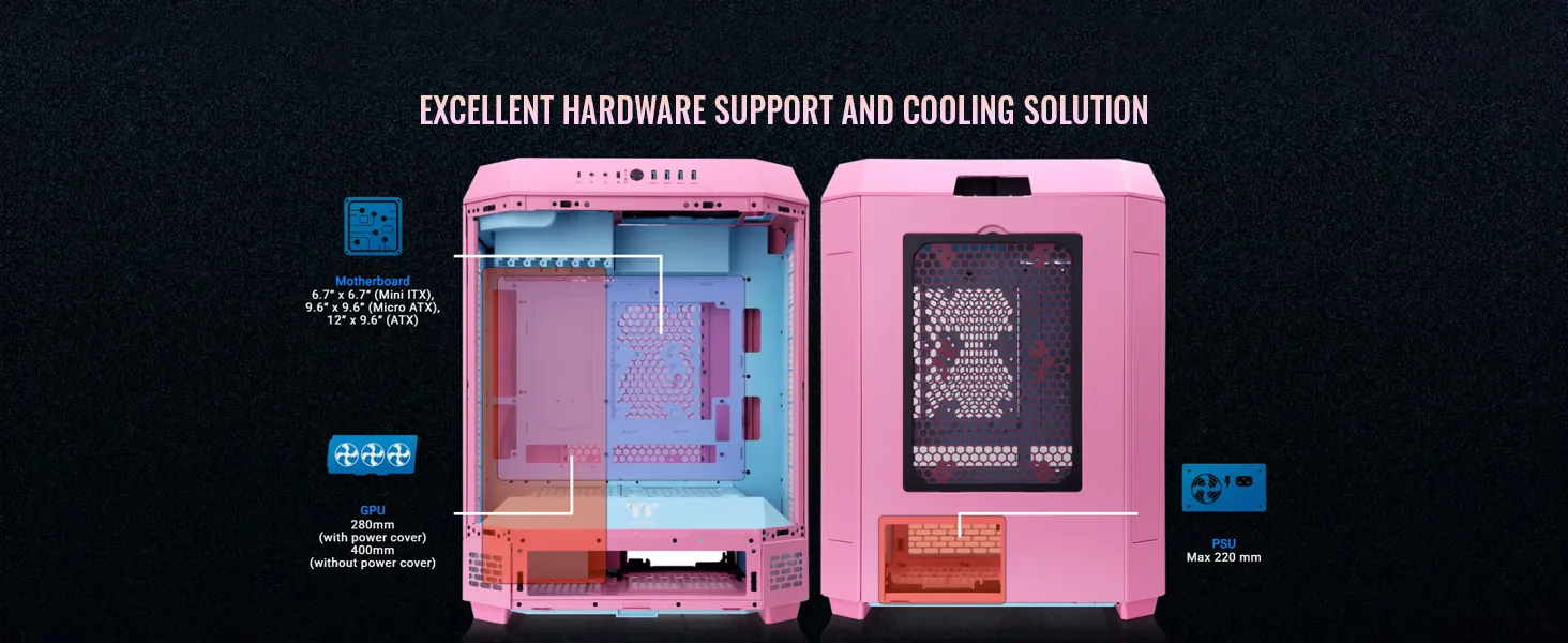Thermaltake Tower 600 Bubble Pink Mid Tower Cabinet overview 17